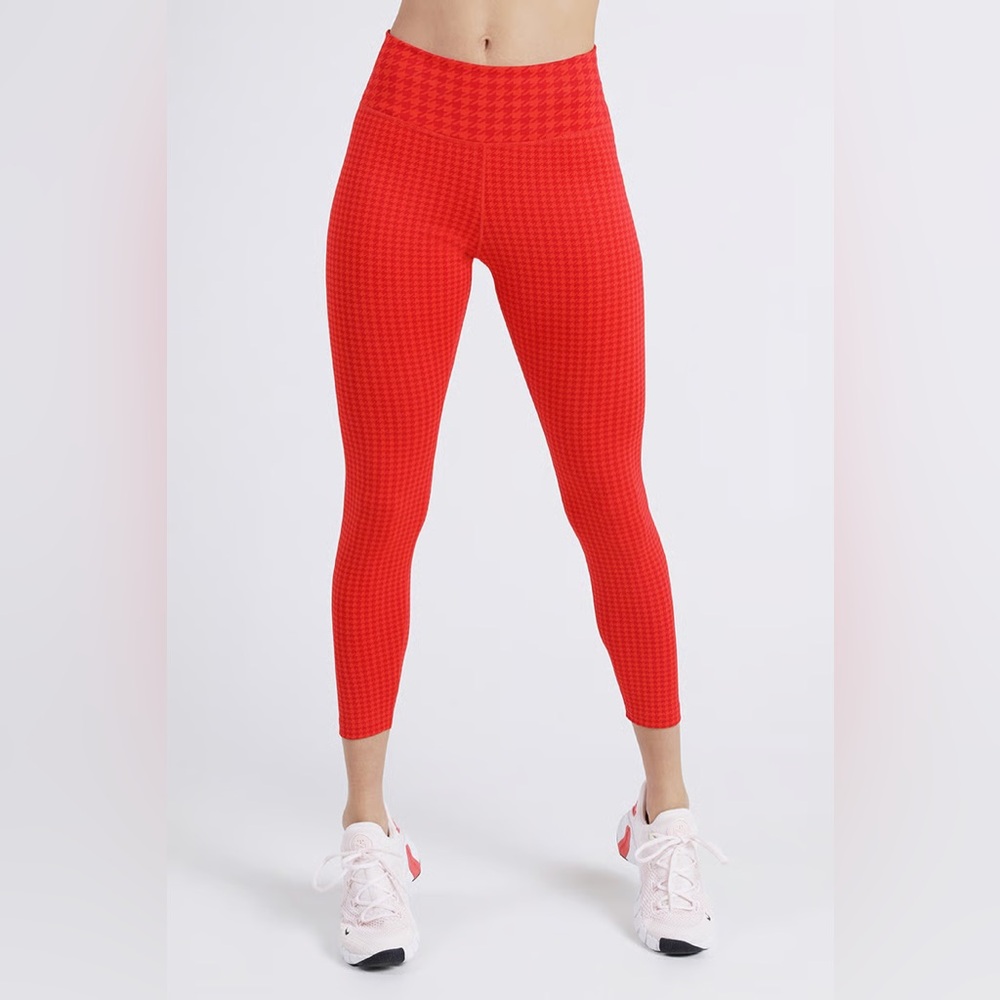 NIKE DRI-FIT 7/8 LEGGINGS ONE ICON CLASH Houndstooth Red DD4563-673-RED Size 2x - Picture 9 of 14
